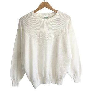 Vintage Cable Knit Off White Oversized Sweater